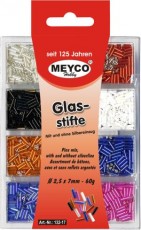 PERLE STAKLENE 60g. 2,5X7mm RAZNE BOJE